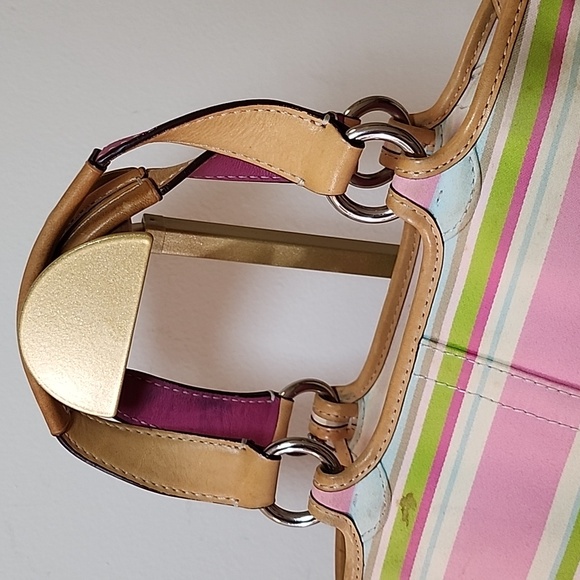 Coach Soho Twill Stripe multicolor fabric small shoulder bag - Picture 9 of 16